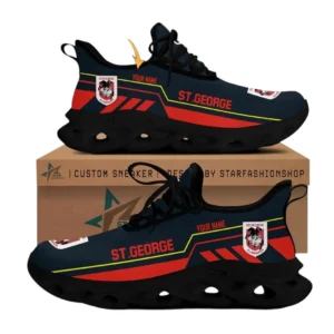 St. George Illawarra Dragons Max Soul Shoes, All Over Print Max Soul Shoes St. George Illawarra Dragons DNRL1196272038 - Black