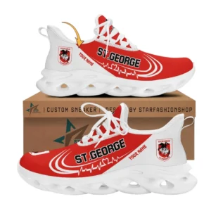 St. George Illawarra Dragons Max Soul Shoes, All Over Print Max Soul Shoes St. George Illawarra Dragons DNRL1202762039 - White