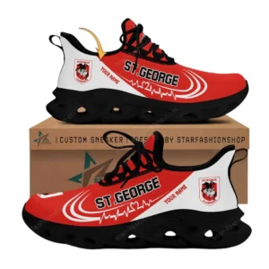 St. George Illawarra Dragons Max Soul Shoes, All Over Print Max Soul Shoes St. George Illawarra Dragons DNRL1202762039 - Black