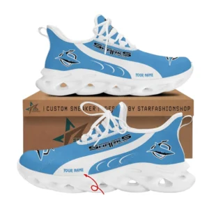 Cronulla Sharks Max Soul Shoes, All Over Print Max Soul Shoes Cronulla Sharks DNRL1216272035 - White