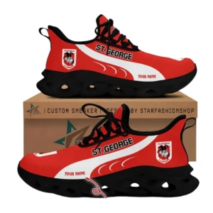 St. George Illawarra Dragons Max Soul Shoes, All Over Print Max Soul Shoes St. George Illawarra Dragons DNRL1216272038 - Black
