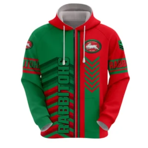South Sydney Rabbitohs Zipper Hoodie, All Over Print Zipper Hoodie South Sydney Rabbitohs DNRL1246282029