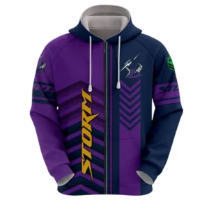Melbourne Storm Zipper Hoodie, All Over Print Zipper Hoodie Melbourne Storm DNRL1246282033