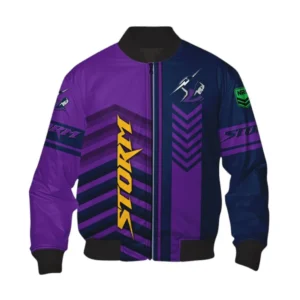 Melbourne Storm Bomber Jacket, All Over Print Bomber Jacket Melbourne Storm DNRL1246282033