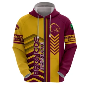 Brisbane Broncos Zipper Hoodie, All Over Print Zipper Hoodie Brisbane Broncos DNRL1246282034