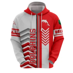 Redcliffe Dolphins Zipper Hoodie, All Over Print Zipper Hoodie Redcliffe Dolphins DNRL1246282039