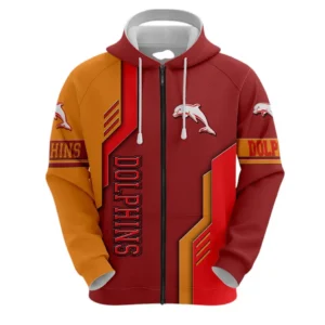 Redcliffe Dolphins Zipper Hoodie, All Over Print Zipper Hoodie Redcliffe Dolphins DNRL1256282029