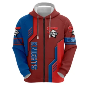 Newcastle Knights Zipper Hoodie, All Over Print Zipper Hoodie Newcastle Knights DNRL1256282034
