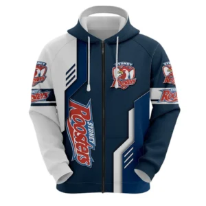Sydney Roosters Zipper Hoodie, All Over Print Zipper Hoodie Sydney Roosters DNRL1256282040