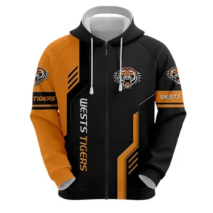 Wests Tigers Zipper Hoodie, All Over Print Zipper Hoodie Wests Tigers DNRL1256282041