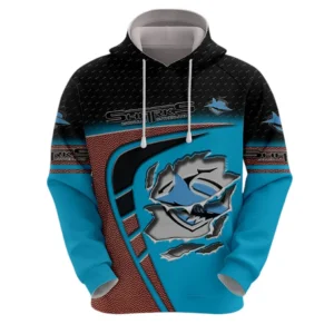 Cronulla Sharks Hoodie, All Over Print Hoodie Cronulla Sharks DNRL1266282026