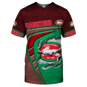 South Sydney Rabbitohs T-Shirt, All Over Print T-Shirt South Sydney Rabbitohs DNRL1266282029
