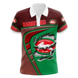 South Sydney Rabbitohs Polo Shirt, All Over Print Polo Shirt South Sydney Rabbitohs DNRL1266282029
