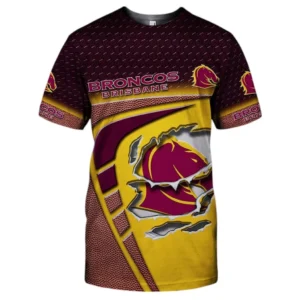 Brisbane Broncos T-Shirt, All Over Print T-Shirt Brisbane Broncos DNRL1266282032