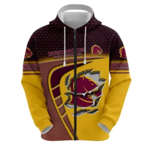 Brisbane Broncos Zipper Hoodie, All Over Print Zipper Hoodie Brisbane Broncos DNRL1266282032