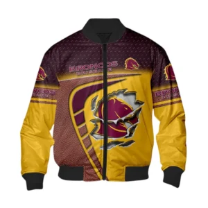 Brisbane Broncos Bomber Jacket, All Over Print Bomber Jacket Brisbane Broncos DNRL1266282032