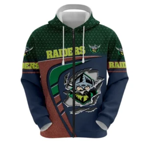 Canberra Raiders Zipper Hoodie, All Over Print Zipper Hoodie Canberra Raiders DNRL1266282039