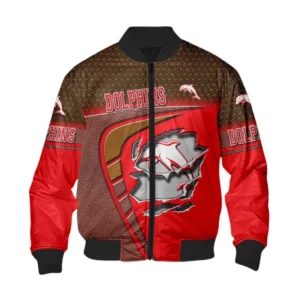 Redcliffe Dolphins Bomber Jacket, All Over Print Bomber Jacket Redcliffe Dolphins DNRL1266282040