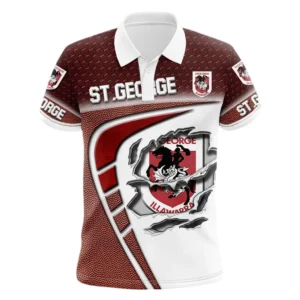St George Illawarra Dragons Polo Shirt, All Over Print Polo Shirt St George Illawarra Dragons DNRL1266282041