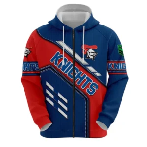 Newcastle Knights Zipper Hoodie, All Over Print Zipper Hoodie Newcastle Knights DNRL1286302031