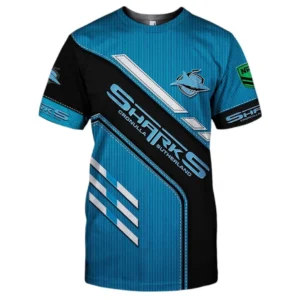 Cronulla Sharks T-Shirt, All Over Print T-Shirt Cronulla Sharks DNRL1286302033