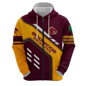Brisbane Broncos Zipper Hoodie, All Over Print Zipper Hoodie Brisbane Broncos DNRL1286302036