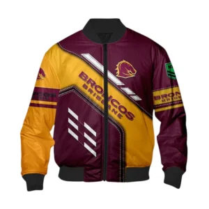Brisbane Broncos Bomber Jacket, All Over Print Bomber Jacket Brisbane Broncos DNRL1286302036