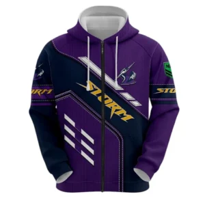 Melbourne Storm Zipper Hoodie, All Over Print Zipper Hoodie Melbourne Storm DNRL1286302038