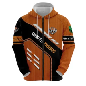 Wests Tigers Zipper Hoodie, All Over Print Zipper Hoodie Wests Tigers DNRL1286302041