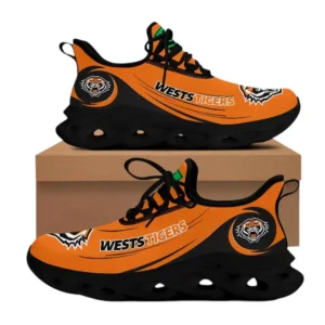 Wests Tigers Max Soul Shoes, All Over Print Max Soul Shoes Wests Tigers DNRL1296272029 - Black