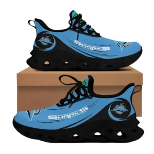 Cronulla Sharks Max Soul Shoes, All Over Print Max Soul Shoes Cronulla Sharks DNRL1296272030 - Black