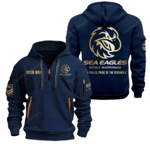 Manly Warringah Sea Eagles Hoodie Half Zipper, All Over Print Hoodie Half Zipper Manly Warringah Sea Eagles DNRL1316302025 - Navy