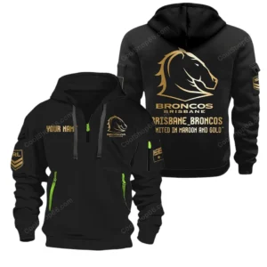 Brisbane Broncos Hoodie Half Zipper, All Over Print Hoodie Half Zipper Brisbane Broncos DNRL1316302035 - Black
