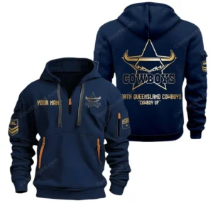 North Queensland Cowboys Hoodie Half Zipper, All Over Print Hoodie Half Zipper North Queensland Cowboys DNRL1316302041 - Navy