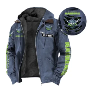 Canberra Raiders Hooded And Flannel Hoodie, All Over Print Hooded And Flannel Hoodie Canberra Raiders DNRL1346302026 - Navy blue