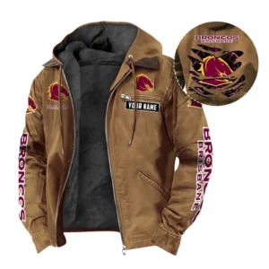 Brisbane Broncos Hooded And Flannel Hoodie, All Over Print Hooded And Flannel Hoodie Brisbane Broncos DNRL1346302030 - Camel
