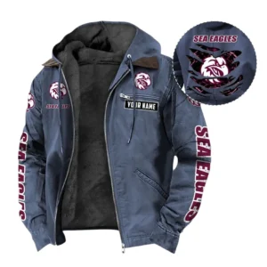 Manly Warringah Sea Eagles Hooded And Flannel Hoodie, All Over Print Hooded And Flannel Hoodie Manly Warringah Sea Eagles DNRL1346302036 - Navy blue