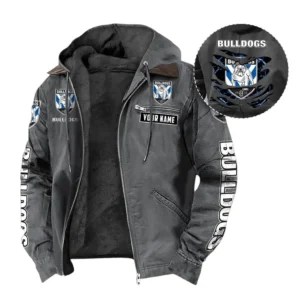 Canterbury Bankstown Bulldogs Hooded And Flannel Hoodie, All Over Print Hooded And Flannel Hoodie Canterbury Bankstown Bulldogs DNRL1346302040 - Gray