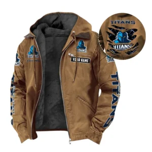 Gold Coast Titans Hooded And Flannel Hoodie, All Over Print Hooded And Flannel Hoodie Gold Coast Titans DNRL1346302041 - Camel