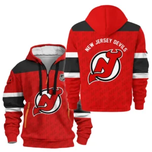 New Jersey Devils Hoodie Half Zipper NHL 2025 For Fan New Jersey Devils HVN1053NJD060625HODZ