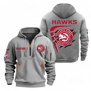 Atlanta Hawks NBA Hoodie Half Zipper NBA07010224888, Gift For Fan Atlanta Hawks - Gray