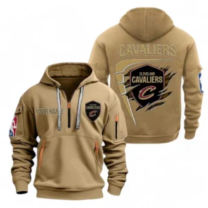 Cleveland Cavaliers NBA Hoodie Half Zipper NBA07010224893, Gift For Fan Cleveland Cavaliers - Khaki