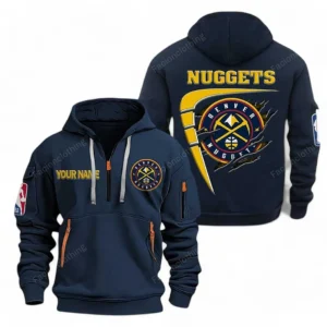 Denver Nuggets NBA Hoodie Half Zipper NBA07010224895, Gift For Fan Denver Nuggets - Navy