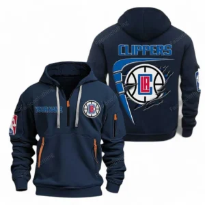 LA Clippers NBA Hoodie Half Zipper NBA07010224900, Gift For Fan LA Clippers - Navy
