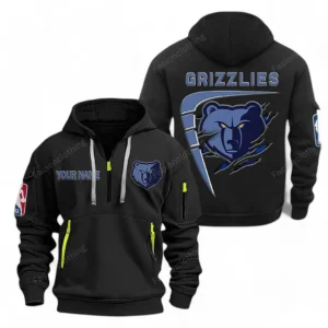 Memphis Grizzlies NBA Hoodie Half Zipper NBA07010224902, Gift For Fan Memphis Grizzlies - Black