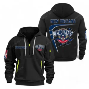 New Orleans Pelicans NBA Hoodie Half Zipper NBA07010224906, Gift For Fan New Orleans Pelicans - Black