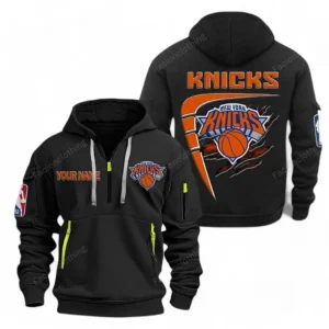New York Knicks NBA Hoodie Half Zipper NBA07010224907, Gift For Fan New York Knicks - Black