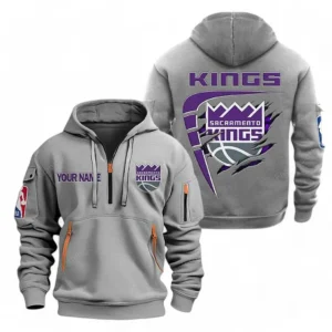 Sacramento Kings NBA Hoodie Half Zipper NBA07010224913, Gift For Fan Sacramento Kings - Gray