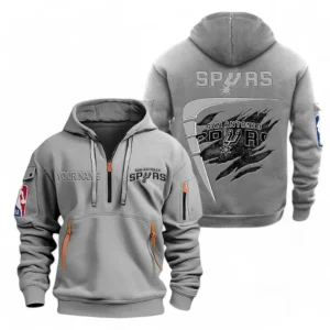 San Antonio Spurs NBA Hoodie Half Zipper NBA07010224914, Gift For Fan San Antonio Spurs - Gray