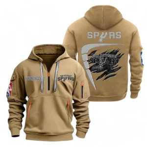 San Antonio Spurs NBA Hoodie Half Zipper NBA07010224914, Gift For Fan San Antonio Spurs - Khaki